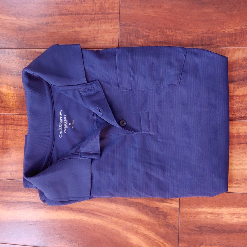 Men's golf polo t-shirt blue size medium Croft & Barrow performance cool and dry